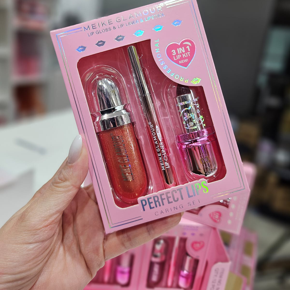 Meike Glamour - 3en1 Brillo labial + Delineador + Labial en barra 3