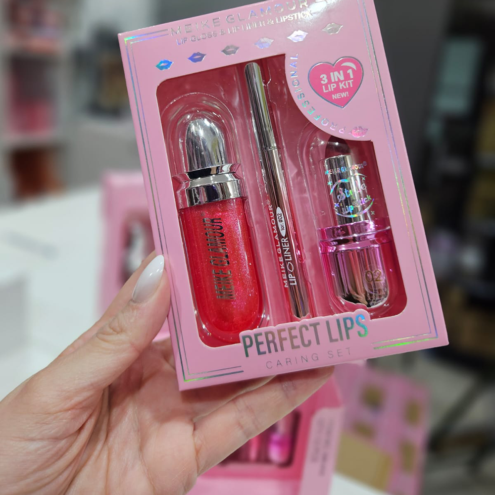 Meike Glamour - 3en1 Brillo labial + Delineador + Labial en barra 4