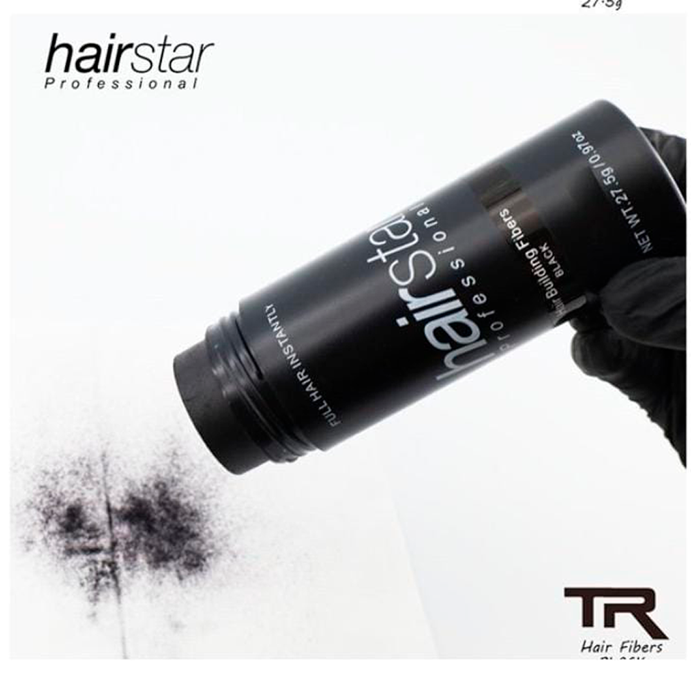 HairStar - Polvo disimulado de perdida de cabello (Negro) 27.5g 3