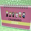 Calendario Snoopy 2024 Rosa