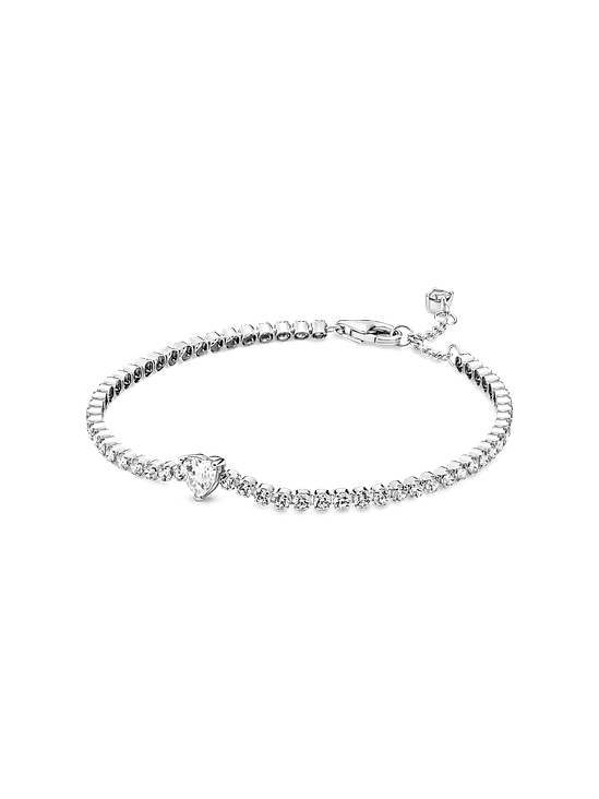 Pulsera en Plata de Ley Corazón Brillante - Estilo Pandora 1