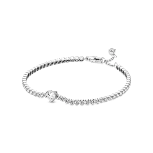 Pulsera en Plata de Ley Corazón Brillante - Estilo Pandora