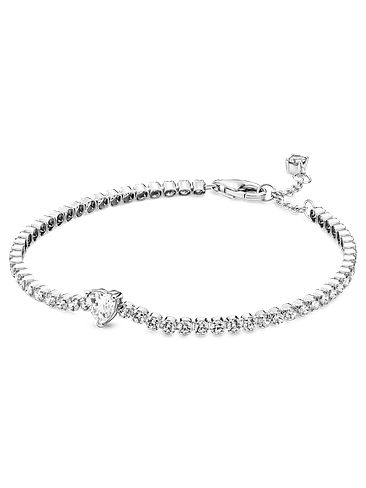 Pulsera en Plata de Ley Corazón Brillante - Estilo Pandora 1