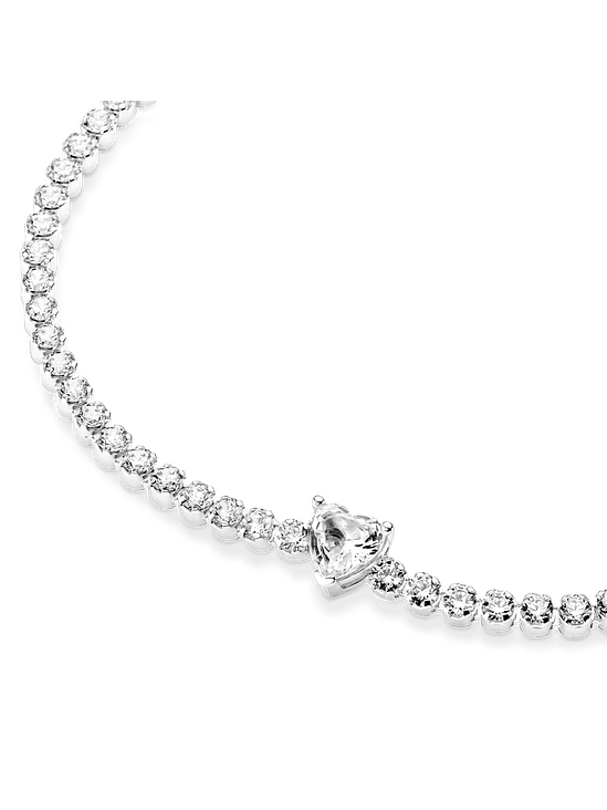 Pulsera en Plata de Ley Corazón Brillante - Estilo Pandora 2