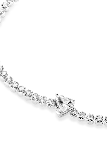 Pulsera en Plata de Ley Corazón Brillante - Estilo Pandora 2