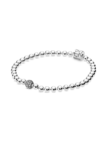 Pulsera de Cuentas y Pavé - Estilo Pandora 1