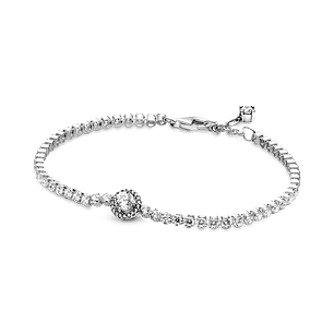 Pulsera de Tenis Halo Reluciente - Estilo Pandora