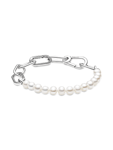 Pulsera de Perlas y Eslabones - Estilo Pandora  1