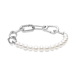 Pulsera de Perlas y Eslabones - Estilo Pandora 