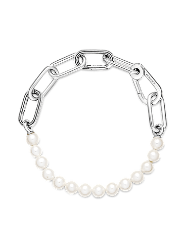 Pulsera de Perlas y Eslabones - Estilo Pandora  2