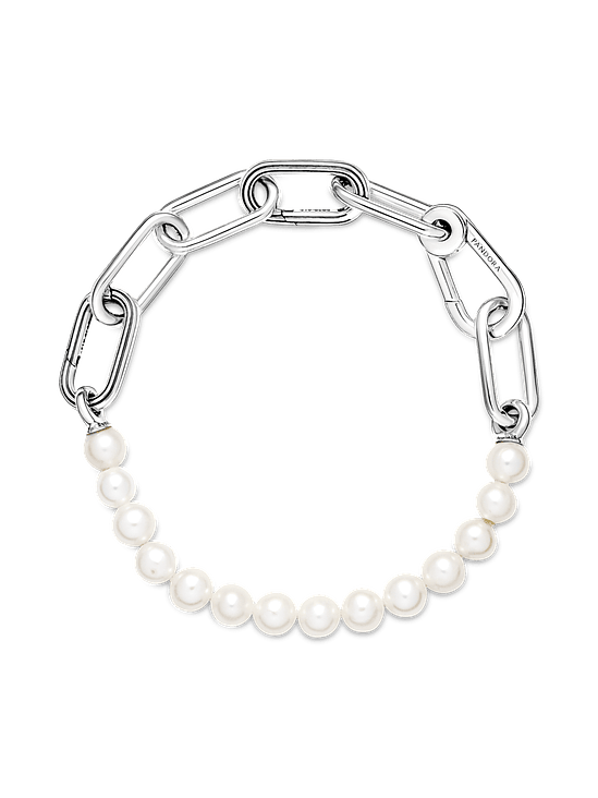 Pulsera de Perlas y Eslabones - Estilo Pandora  2