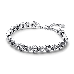 Pulsera Halo Corazones - Estilo Pandora