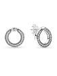 Aros De Botón Reversibles con Círculo De Pavé - Estilo Pandora - Miniatura 1