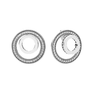 Aros de Botón Círculo con Logotipo - Estilo Pandora