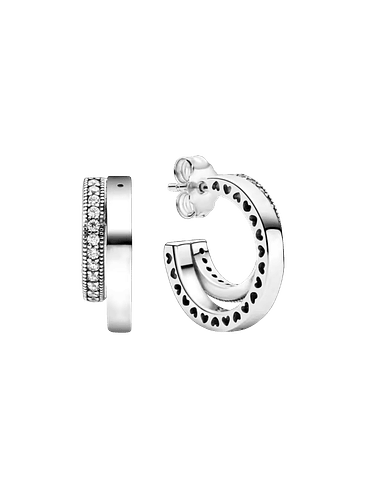 Aro Doble de Pavé con Logo - Estilo Pandora 1