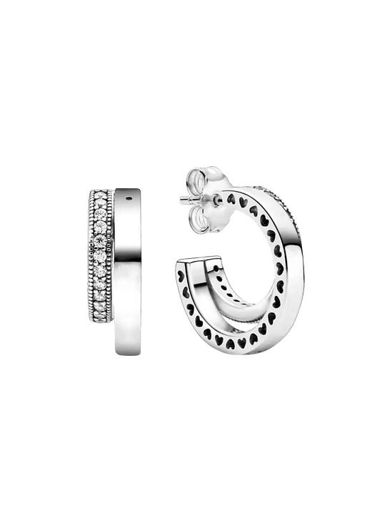 Aro Doble de Pavé con Logo - Estilo Pandora 1