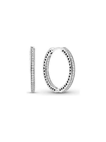 Aros de Brillo y Corazones - Estilo Pandora 1