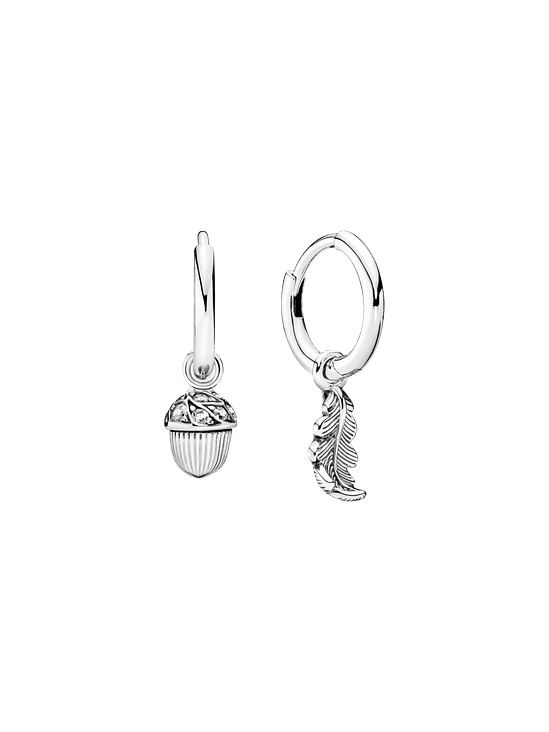 Aros de Bellota y Hoja - Estilo Pandora 1