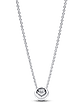 Collar con Colgante Brillante Halo Redondo - Estilo Pandora - Miniatura 2