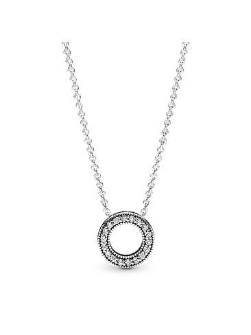 Collar Círculo de Pavé con Logotipo - Estilo Pandora 1