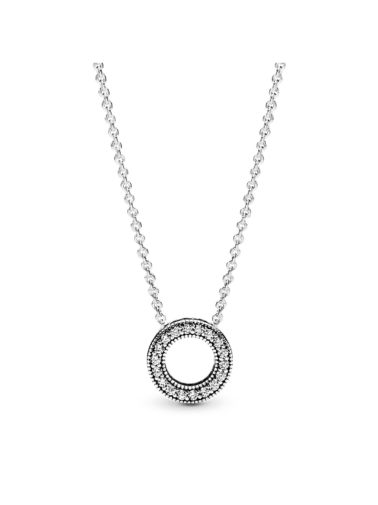 Collar Círculo de Pavé con Logotipo - Estilo Pandora 1