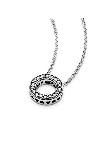 Collar Círculo de Pavé con Logotipo - Estilo Pandora 2