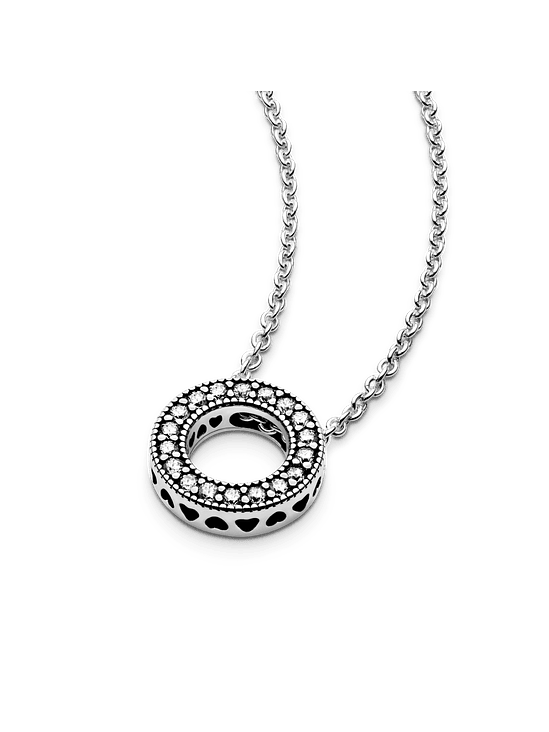 Collar Círculo de Pavé con Logotipo - Estilo Pandora 2