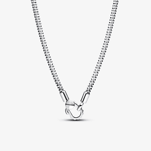 Collar Cadena y Cierre con Tachuelas - Estilo Pandora