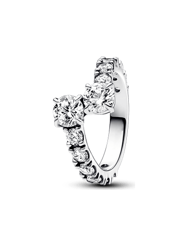 Anillo Alianza Superpuesta Brillante - Estilo Pandora 1