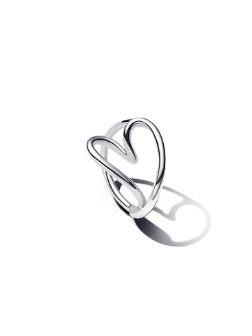 Anillo Corazón Forma Orgánica - Estilo Pandora 1