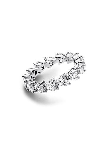 Anillo Eternidad Fila de Corazones - Estilo Pandora 2