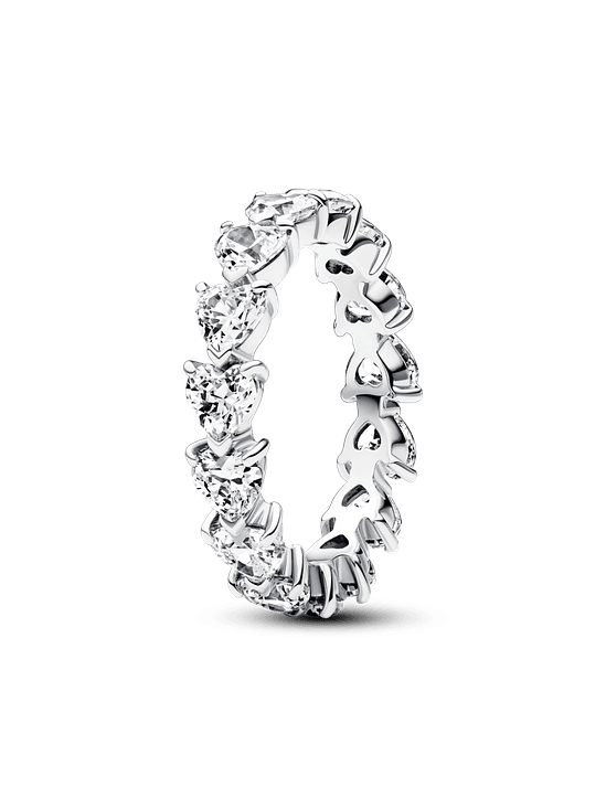 Anillo Eternidad Fila de Corazones - Estilo Pandora 1