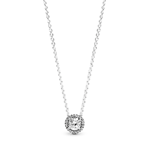 Collar con Halo Redondo Brillante - Estilo Pandora