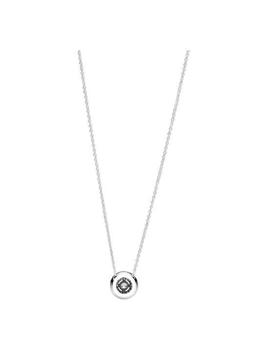 Collar con Colgante de Doble Halo Brillante - Estilo Pandora 2