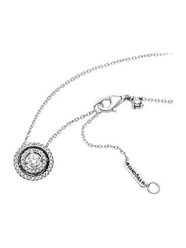 Collar con Colgante de Doble Halo Brillante - Estilo Pandora 3