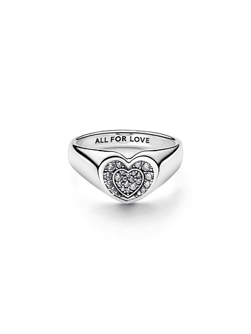 Anillo Pandora Sello Corazón Radiante - Estilo Pandora 1