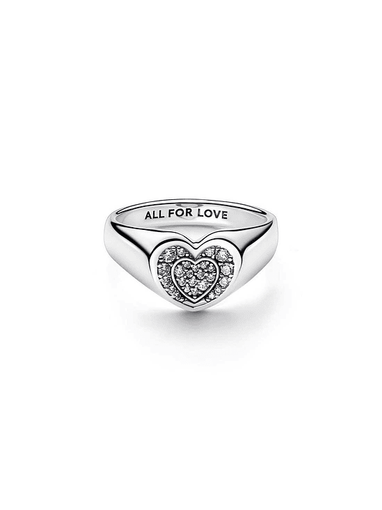 Anillo Pandora Sello Corazón Radiante - Estilo Pandora 1