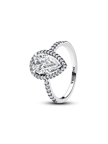 Anillo Halo Pera Brillante - Estilo Pandora 1