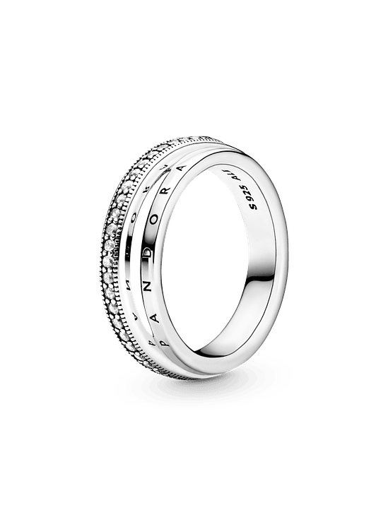 Anillo de Pavé Banda Triple - Estilo Pandora 1