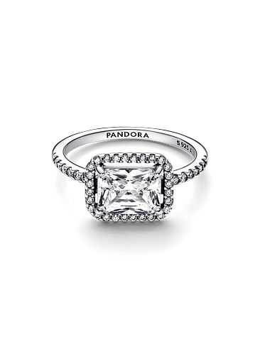 Anillo Halo Rectangular Reluciente - Estilo Pandora 2