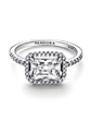 Anillo Halo Rectangular Reluciente - Estilo Pandora - Miniatura 2