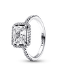 Anillo Halo Rectangular Reluciente - Estilo Pandora - Miniatura 1