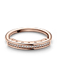 Anillo I-D en Pavé Oro Rosa - Estilo Pandora - Miniatura 2