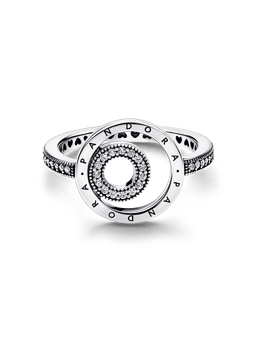 Anillo Círculos en Pavé con Logotipo - Estilo Pandora 2