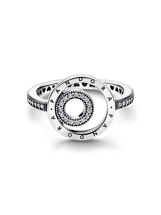 Anillo Círculos en Pavé con Logotipo - Estilo Pandora 2