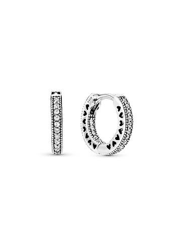 Aros corazones en Pavé - Estilo Pandora 1