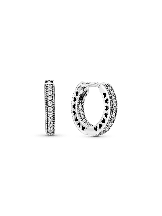 Aros corazones en Pavé - Estilo Pandora 1