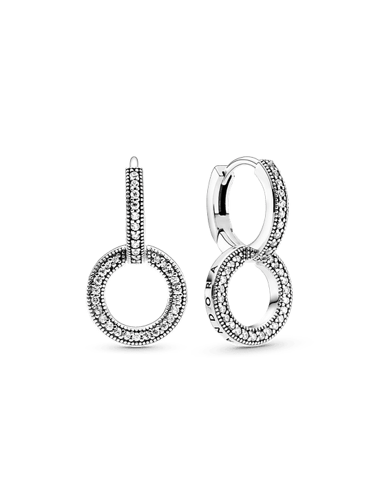 Aros Dobles Resplandecientes - Estilo Pandora 1