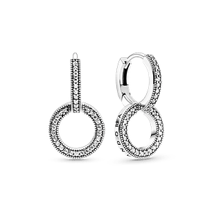 Aros Dobles Resplandecientes - Estilo Pandora