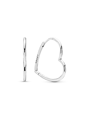 Aros de Corazón Asimétrico - Estilo Pandora 1